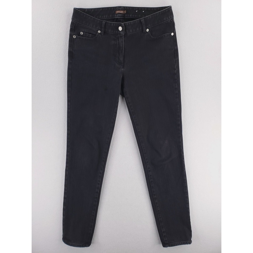 J Mclaughlin Jeans Womens 4 Black Skinny Ankle Stretch Denim Pants Low Rise